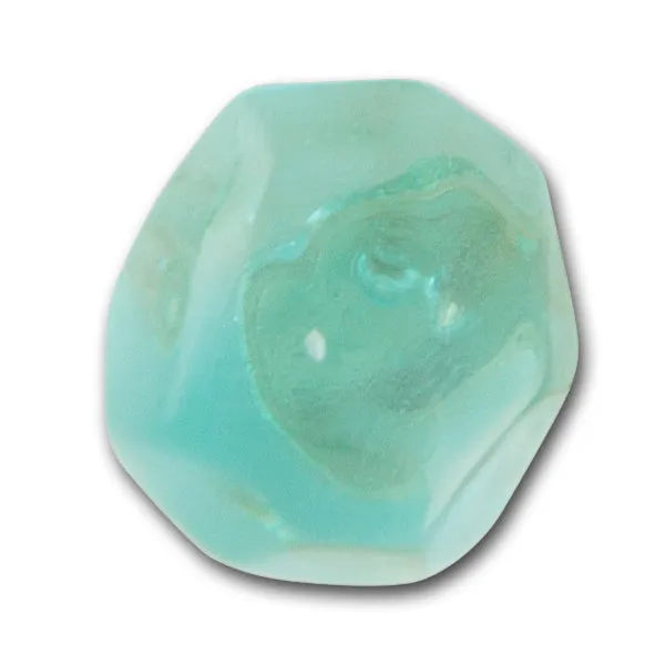 1/2" Translucent Aqua Faceted Ball Button