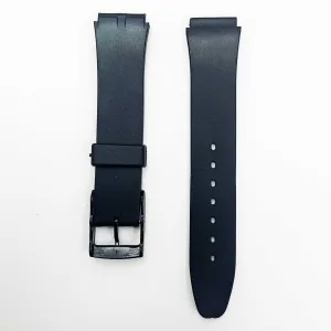 16MM PVC Plastic Watch Band Black Light Plain for Casio Timex Seiko Citizen Iron Man Watches