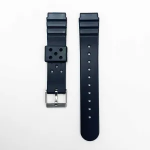 18MM PVC Plastic Watch Band Black Plain Dotted for Casio Timex Seiko Citizen Iron Man Watches