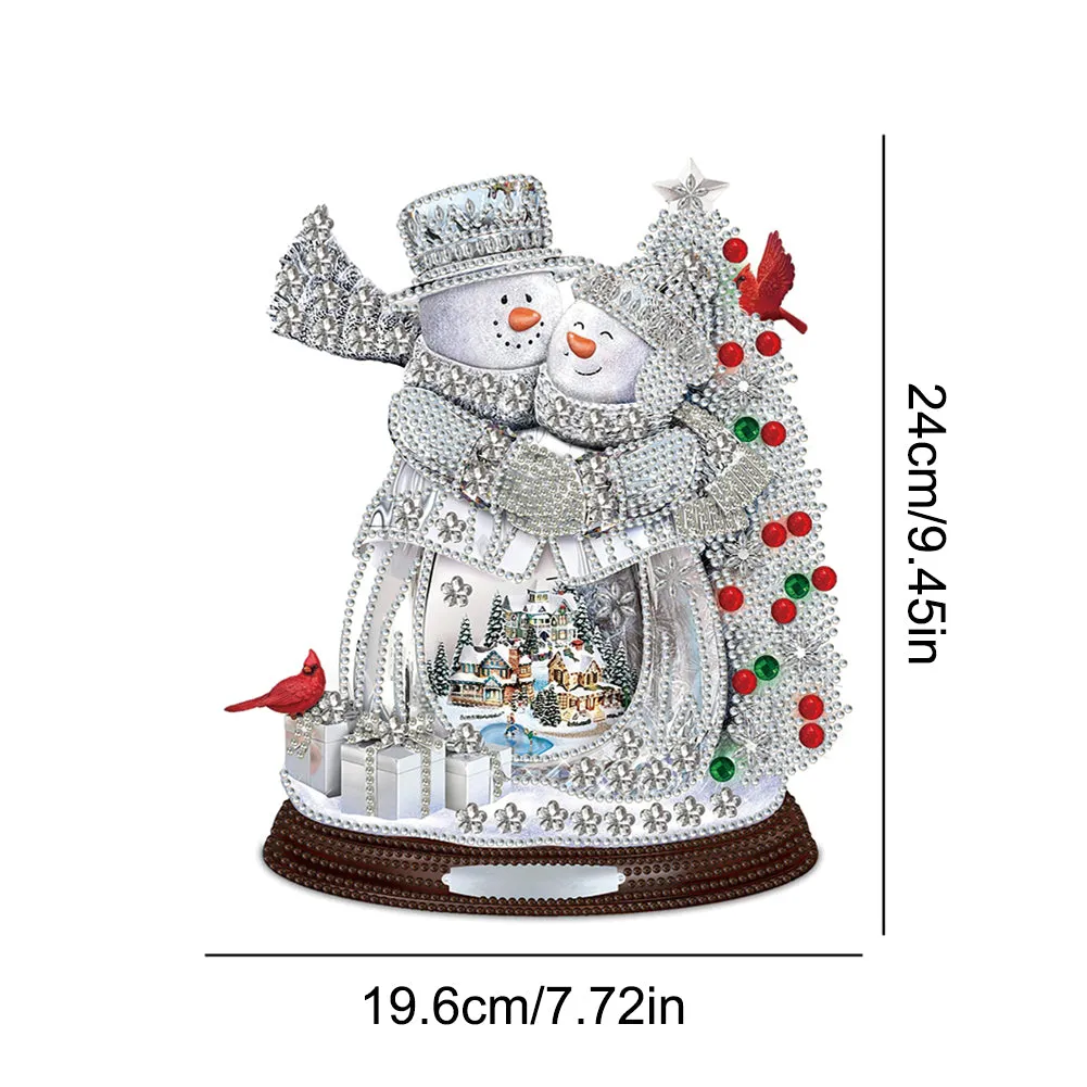 2 PCS Christmas Snowman Special Shape Diamond Painting Sticker for Boy Girl Gift