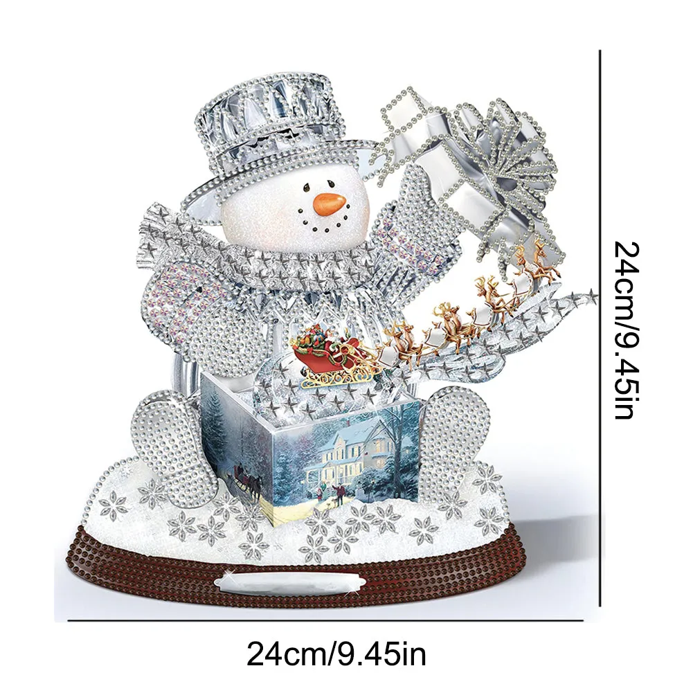 2 PCS Christmas Snowman Special Shape Diamond Painting Sticker for Boy Girl Gift