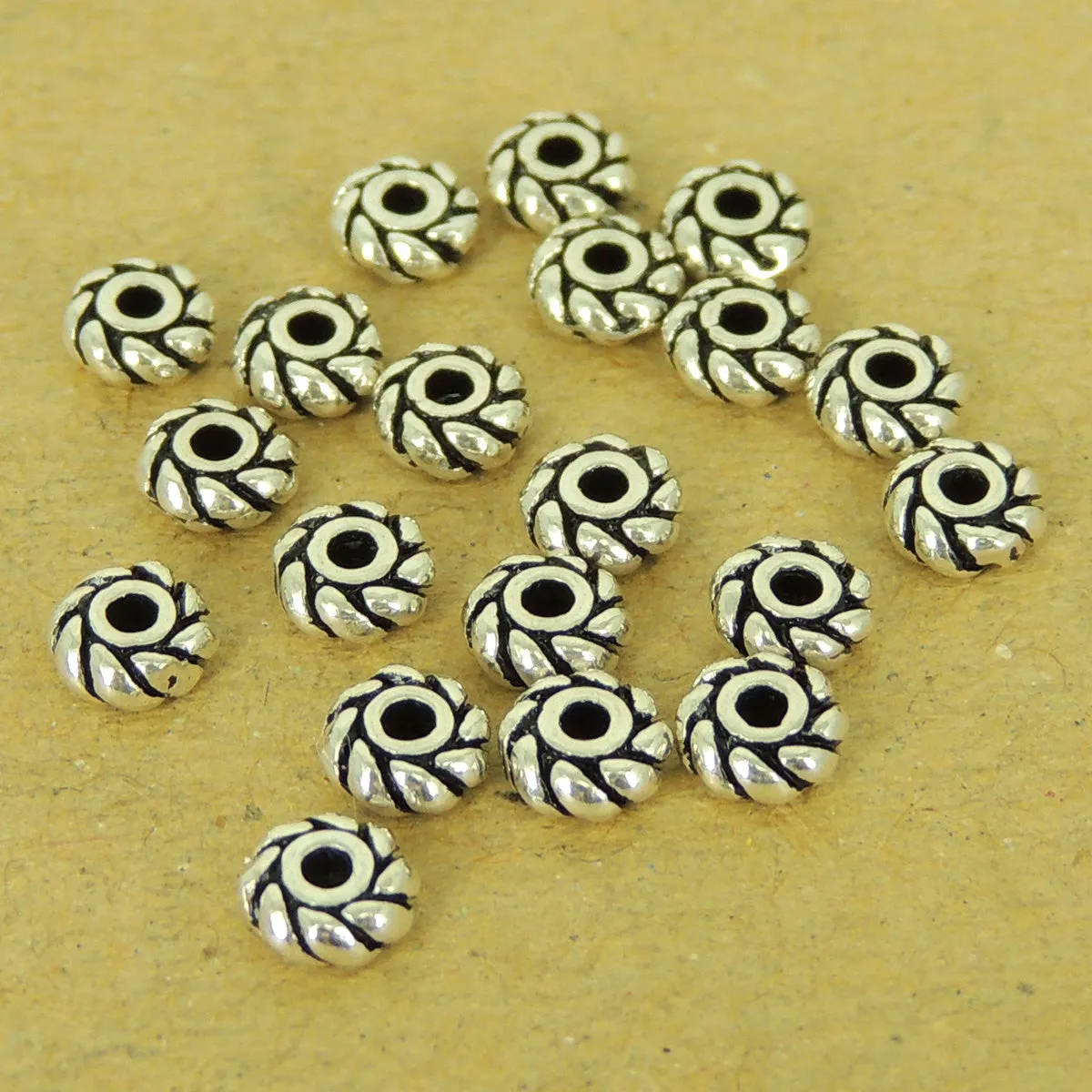 20 Pcs Sterling Silver Spacers Vintage DIY Jewelry Making WSP519X20 Wholesale: See Discount Coupons in Item Details