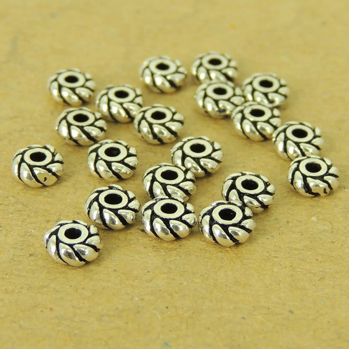 20 Pcs Sterling Silver Spacers Vintage DIY Jewelry Making WSP519X20 Wholesale: See Discount Coupons in Item Details