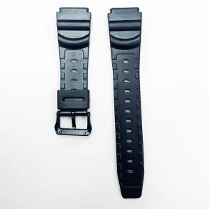 20MM PVC Plastic Watch Band Black0Bar for Casio Timex Seiko Citizen Iron Man Watches