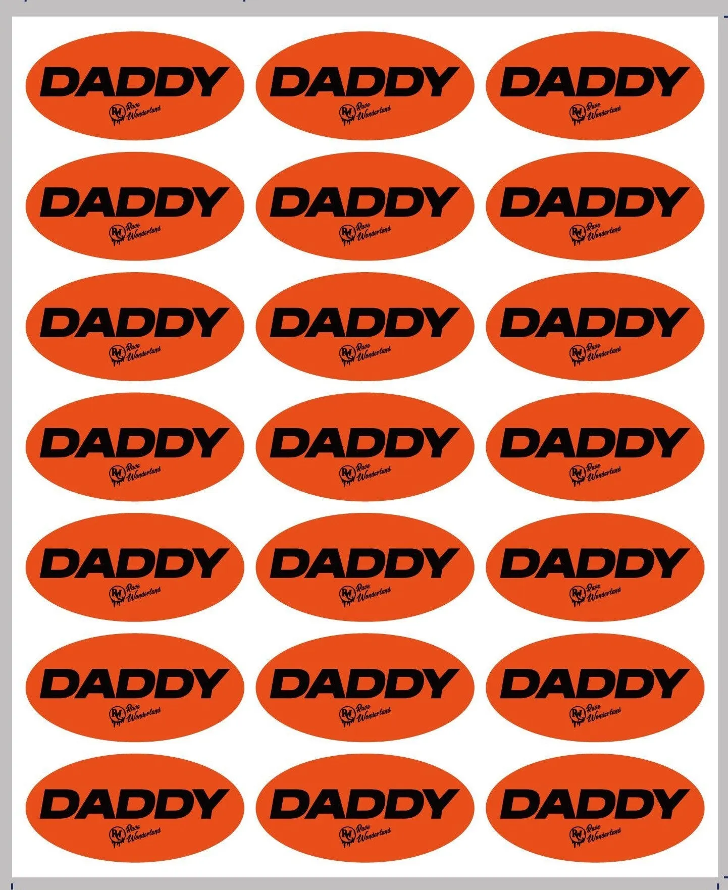 21pc DADDY Sticker Sheet