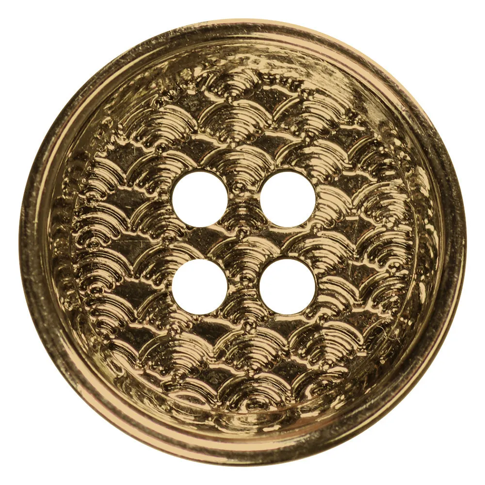 Adept Button - 15mm (⅝″), 4 Hole, Antique Brass - 3 count