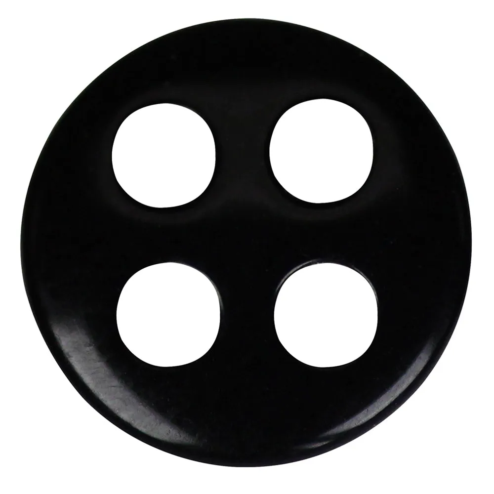 Adorable Button - 12mm (½″), 4 Hole, Black - 5 count