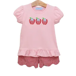 Apple Trio Ruffle Short Set