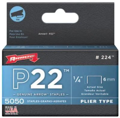 Arrow Fastener 02214 P22 STAPLES 1/4", 224