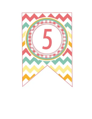 Banner Numbers | Hello! Sunshine Coral | UPRINT | Schoolgirl Style