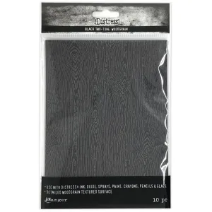 black two-tone woodgrain distress paper by Ranger & Tim Holtz