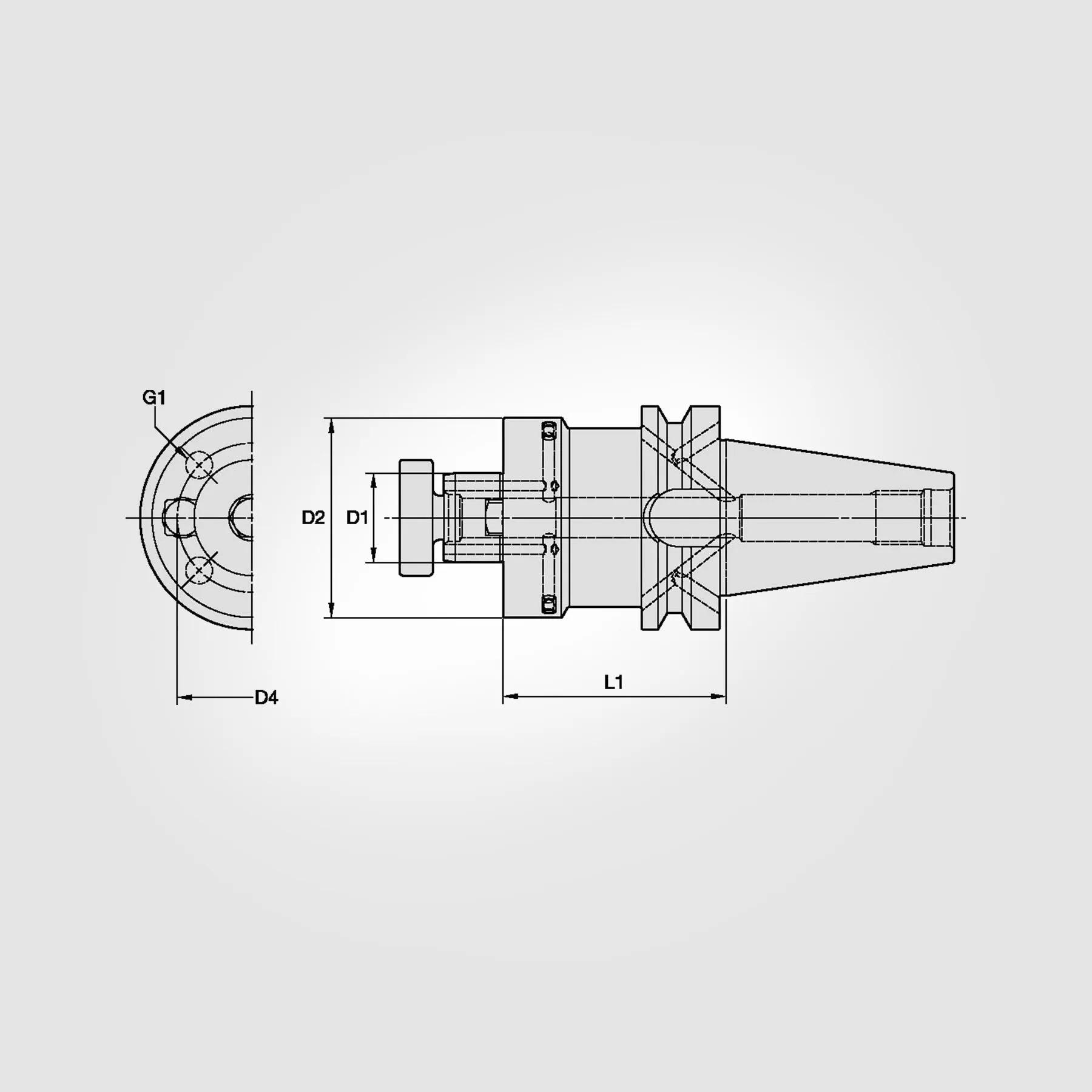 BT40 Steep Taper 27mm Shell Mill Adapter (THROUGH COOLANT) 3752245