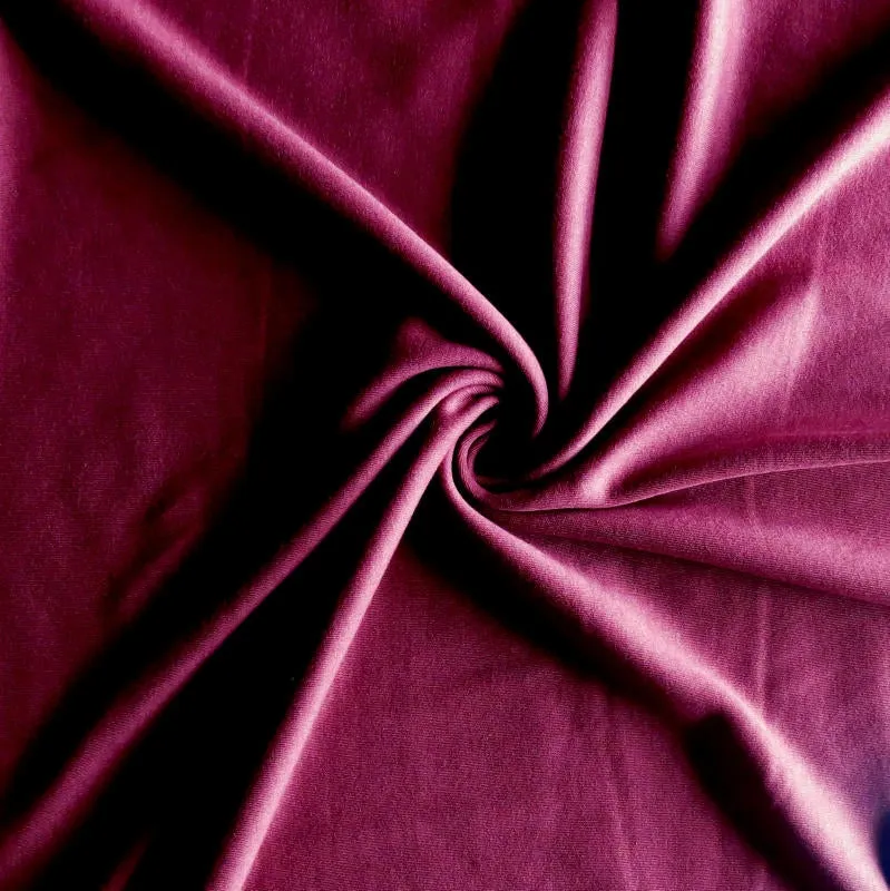 Burgundy Cotton Interlock Fabric