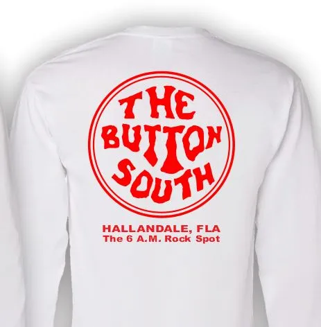 Button South Original White T-Shirt - 100% Cotton - Long Sleeve