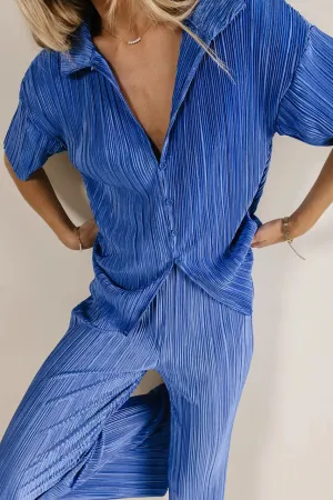 Clara Ribbed Top in Blue - FINAL SALE