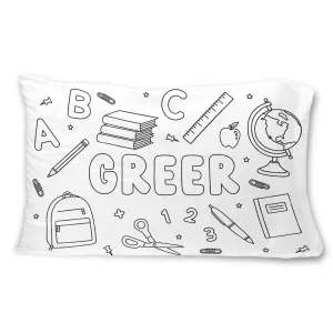 Colorable Personalized Pillowcase | School Days