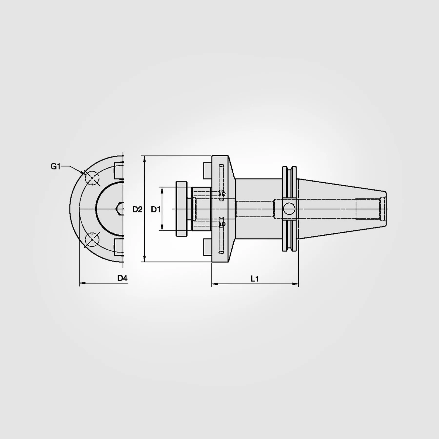 CV40 Steep Taper .750" Shell Mill Adapter (THROUGH COOLANT) 3641516