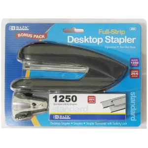 Desktop Full Strip Stapler Set Black