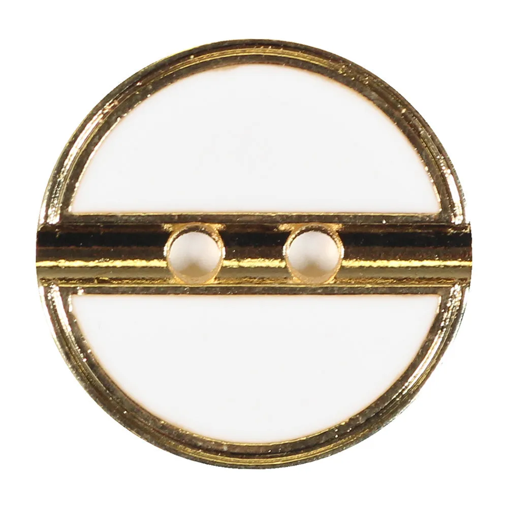 Determined Button - 15mm (⅝″), 2 Hole, Gold - 3 count