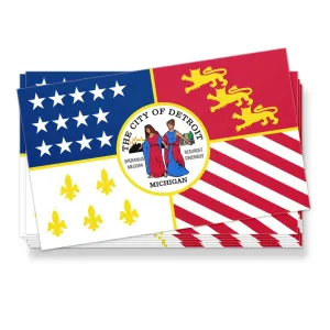 Detroit Flag Vinyl Sticker