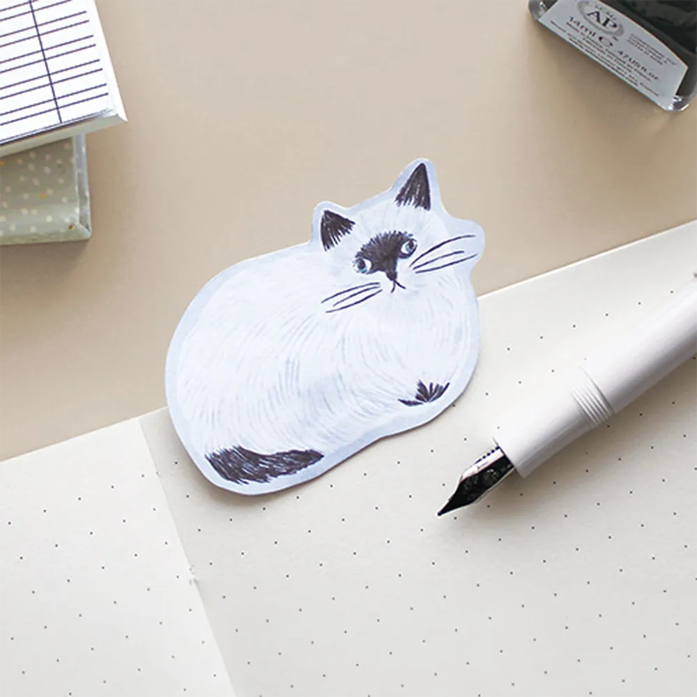 Die Cut Sticky Notes - Cat Beige