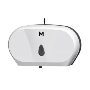 Double Jumbo Toilet Roll Dispenser - White