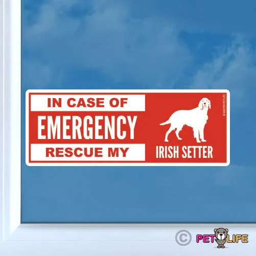 In Case of Emergency Rescue My Irish Setter Sticker