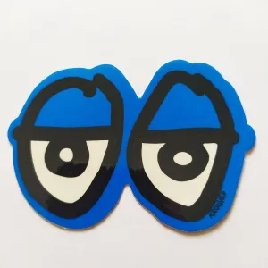 Krooked "Eyes" Skateboard Sticker - Blue, 15cm