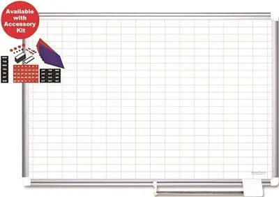 Mastervision Grid Platinum Plus With Accessories 1 Inch  X 2 Inch  Grid 72 Inch  X 48 Inch  Aluminum