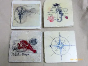 Nautical Coaster set, Coaster sets, marble coasters