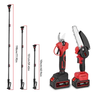 ONEVAN 6" Chainsaw & 25mm Pruner with 2m Telescoping Pole Brushless Cordless Combo Kit