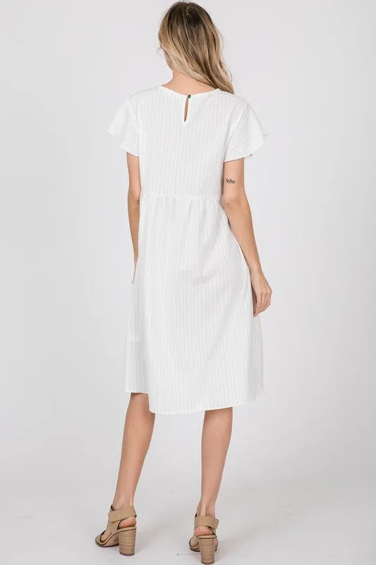 Riley Pinstripe Midi Dress