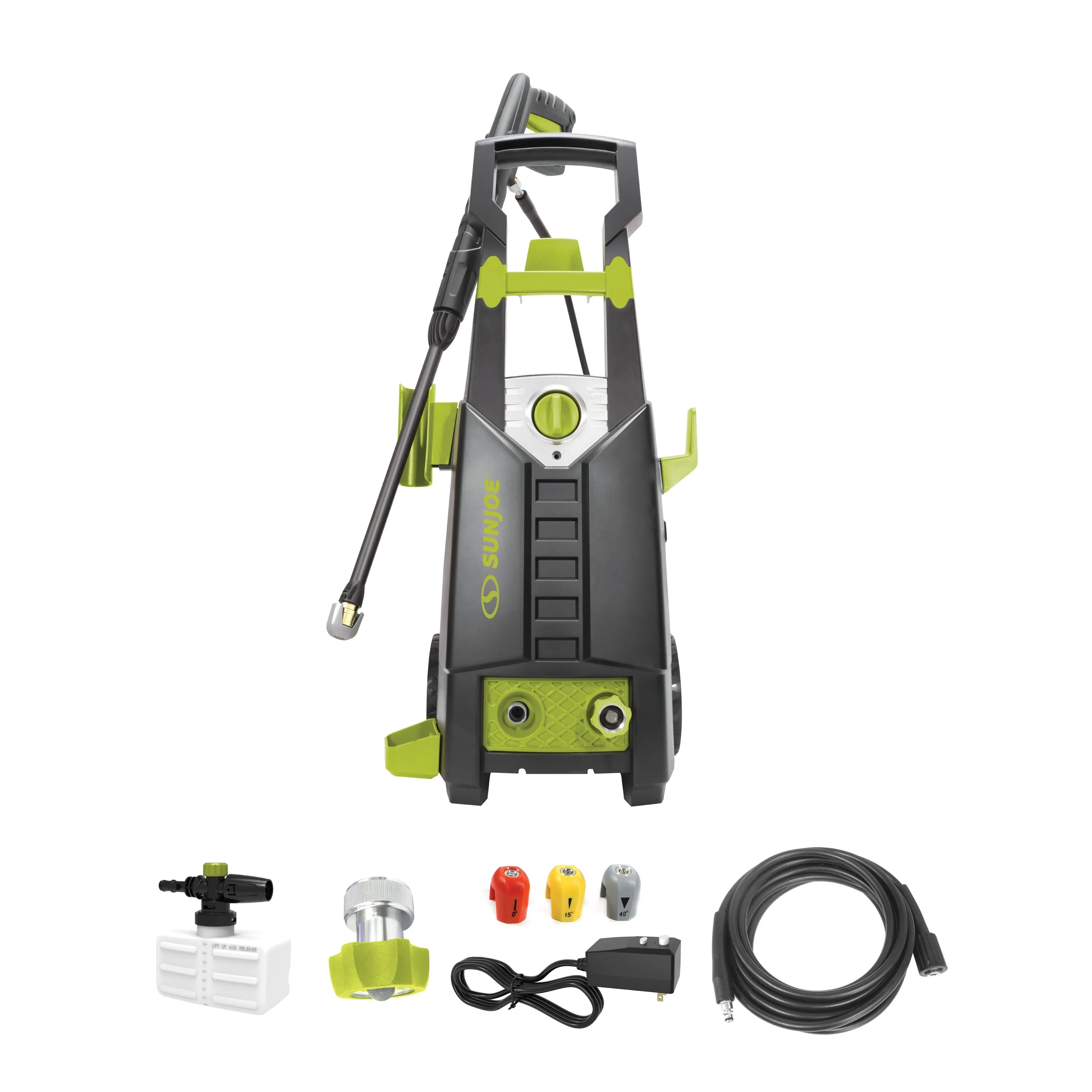 Sun Joe Clean & Degrease Pressure Washer Bundle | Includes Cleaner/Degreaser and Microfiber Towel | Max Performance Pressure Washer | Onboard Foam Cannon |