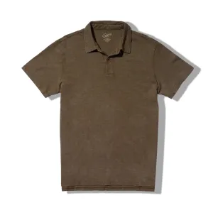 Sunwashed 2 Button Polo - Military Olive