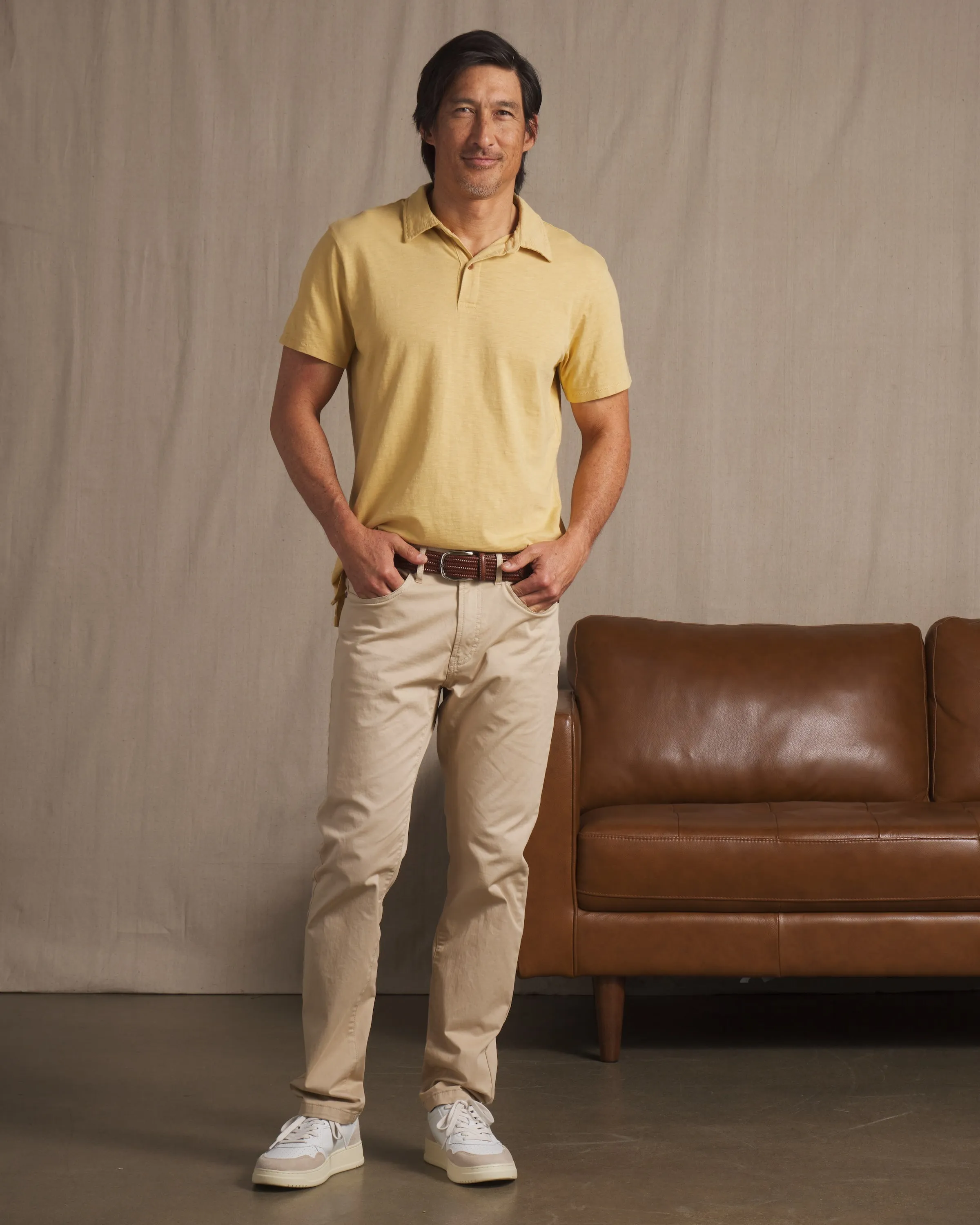 Sunwashed 2 Button Polo - Pineapple Slice