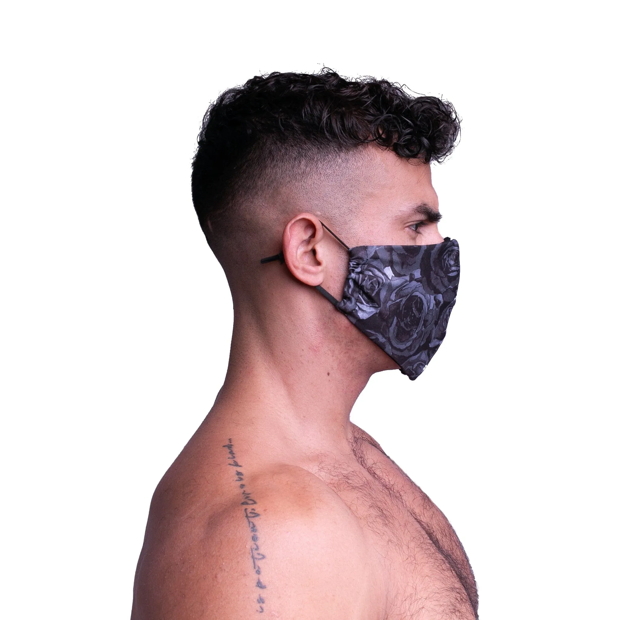 Tonal Black Roses Mask